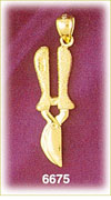 14K Gold 3D Gardening Pruning Sheers Charm