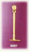 14K Gold 3D Garden Rake Charm