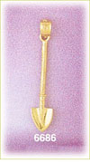 14K Gold 3D Shovel Charm