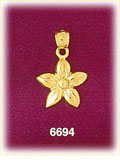 14K Gold 5-Petal Flower Charm