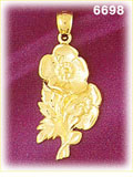14K Gold Flowers Charm