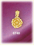 14K Gold Rose Petals Charm