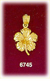 14K Gold Hibiscus Charm