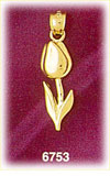 14K Gold Tulip Charm