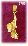 14K Gold 3D Flower Charm