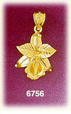 14K Gold Intricate Flower Charm