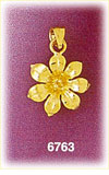 14K Gold Sunlit Flower Charm