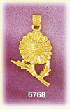 14K Gold Bright Sunflower Charm