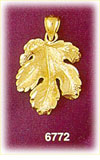 14K Gold Leaf Charm