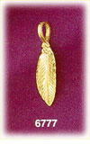 14K Gold Elongated Leaf Charm