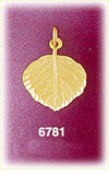 14K Gold Obtuse Shaped Leaf Charm