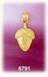 14K Gold Acorn Charm