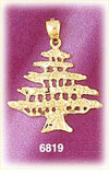 14K Gold Cedar of Lebanon Charm