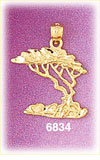 14K Gold Swaying Tree Charm