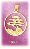 14K Gold Tree Swaying Charm