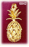 14K Gold Whole Pineapple 3D Charm