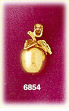 14K Gold 3D Apple Charm