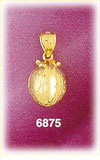 14K Gold 3D Peach Charm