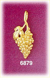 14K Gold Cluster Of Grapes Charm