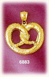 14K Gold Pretzel Charm