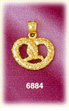 14K Gold Twisted Pretzel Charm