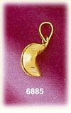 14K Gold 3D Fortune Cookie Charm