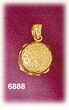 14K Gold 3D Hamburger Charm