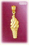 14K Gold Ice Cream Cone Charm