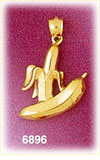 14K Gold Pair of Bananas Charm
