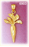 14K Gold Carrot Charm