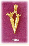 14K Gold 3D Carrots Charm