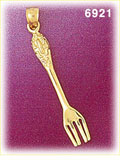 14K Gold Fork Charm