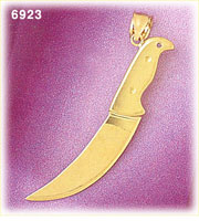 14K Gold 3D Carving Knife Charm