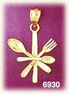 14K Gold 3D Eating Utensils harm