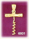 14K Gold 3D Corkscrew Charm