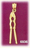 14K Gold 3D Nut Cracker Charm