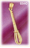 14K Gold 3D Whisk Charm