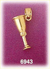 14K Gold 3D Goblet Charm