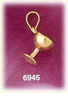 14K Gold 3D Wine Glass Charm