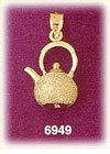 14K Gold 3D Teakettle Charm