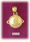 14K Gold 3D Cooking Pot Charm