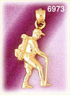 14K Gold Hiker Charm