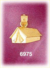 14K Gold Tent Charm
