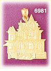14K Gold House Charm