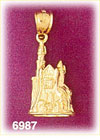14K Gold 3D House Charm