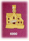 14K Gold Sold House Charm