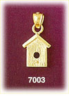 14K Gold Bird House Charm