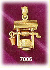 14K Gold 3D Water Well Charm
