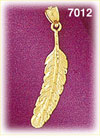 14K Gold Feather Charm