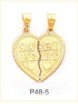 14Kt Gold Breakaway Sweet Heart Pendant